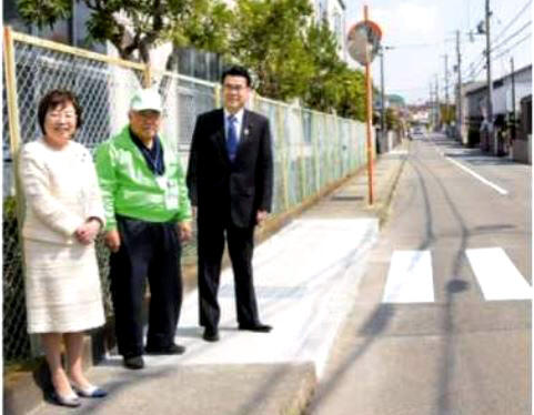 横断歩道を新設し登下校の安全確保　明石市